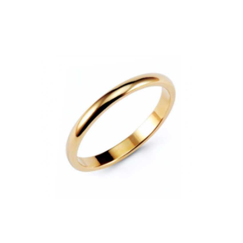 ALIANÇA 1/2 CANA AMENDOADA POLIDA 3mm 19.2Kt